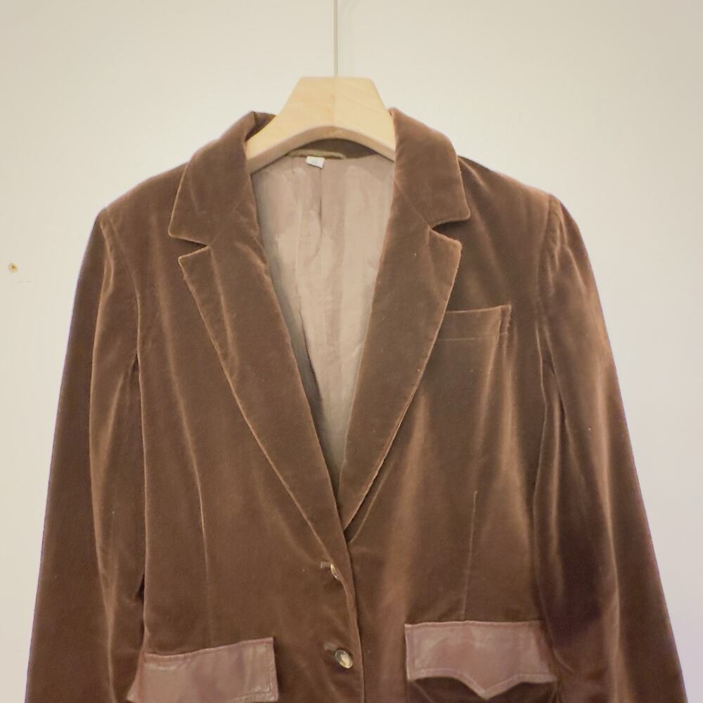 Vintage 1970s Chocolate Brown Velvet Blazer The Fashion Place Sears Roebuck 12 - Picture 6 of 12